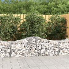vidaXL 2 db íves horganyzott vas gabion kosár 200x50x60/80 cm kerti tárolás