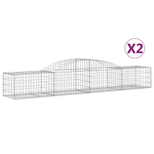 vidaXL 2 db íves horganyzott vas gabion kosár 300x50x40/60 cm (3146647) kerti tárolás