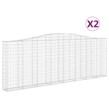 vidaXL 2 db íves horganyzott vas gabion kosár 400x30x140/160 cm (3145852) kerti tárolás