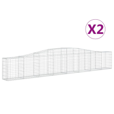 vidaXL 2 db íves horganyzott vas gabion kosár 400x30x60/80 cm (3145800) kerti tárolás