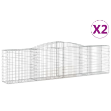 vidaXL 2 db íves horganyzott vas gabion kosár 400x50x100/120 cm (3146996) kerti tárolás