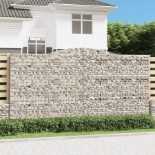 vidaXL 2 db íves horganyzott vas gabion kosár 400x50x200/220 cm bútor