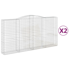 vidaXL 2 db íves horganyzott vas gabion kosár 400x50x200/220 cm (3147061) kerti tárolás