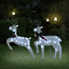 vidaXL 2 db karácsonyi rénszarvas 40 fehér LED-del karácsonyi dekoráció