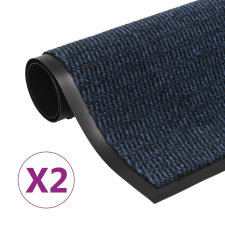 vidaXL 2 db kék négyszögletes bolyhos szennyfogó szőnyeg 60 x 90 cm lakástextília