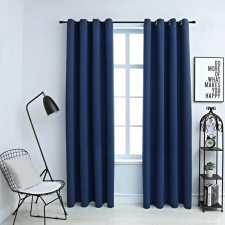vidaXL 2 db kék sötétítőfüggöny fémgyűrűkkel 140 x 225 cm lakástextília