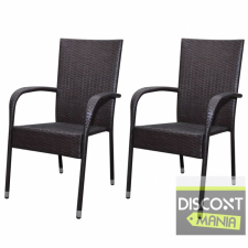 vidaXL 2 db kerti Polyrattan étkezőszék Barna kerti bútor