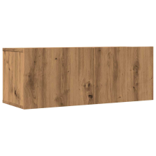 vidaXL 2 db kézműves tölgy falra szerelhető TV-szekrény 80x30x30 cm (857016) bútor