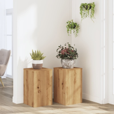 vidaXL 2 db kézműves tölgy szerelt fa növénytartó állvány 30x30x50 cm (852923) kerti tárolás