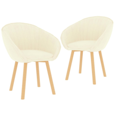 vidaXL 2 db krémszínű bársony étkezőszék bútor