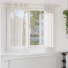 vidaXL 2 db krémszínű fátyolfüggönyök rojtokkal 140x175 cm lakástextília