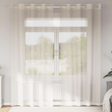 vidaXL 2 db krémszínű fátyolfüggönyök rojtokkal 140x245 cm lakástextília