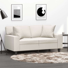 vidaXL 2 db krémszínű műbőr díszpárna 40 x 40 cm lakástextília