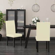 vidaXL 2 db krémszínű PVC étkezőszék bútor
