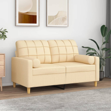 vidaXL 2 db krémszínű szövet díszpárna Ø15x50 cm lakástextília