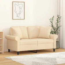 vidaXL 2 db krémszínű szövet díszpárna 40 x 40 cm lakástextília
