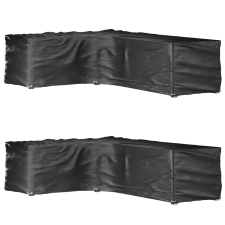vidaXL 2 db L-alakú kerti bútorhuzat 16 fűzőlyukkal 210x260x80 cm kerti bútor