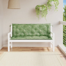 vidaXL 2 db levélmintás szövet kerti padpárna 150 x 50 x 7 cm kerti bútor