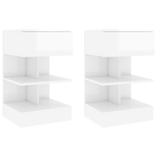 vidaXL 2 db magasfényű fehér éjjeliszekrény 40 x 35 x 65 cm bútor