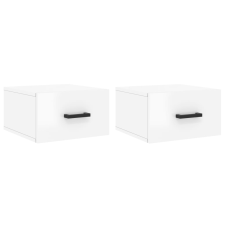 vidaXL 2 db magasfényű fehér fali éjjeliszekrény 35x35x20 cm (829825) bútor