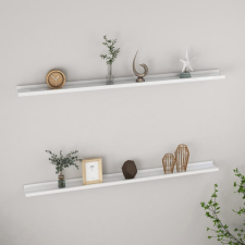 vidaXL 2 db magasfényű fehér fali polc 115 x 9 x 3 cm bútor