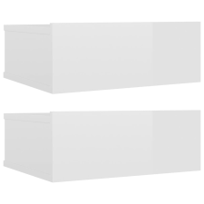 vidaXL 2 db magasfényű fehér forgácslap úszó éjjeliszekrény 40x30x15 (800319) bútor