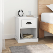 vidaXL 2 db magasfényű fehér szerelt fa éjjeliszekrény 39x39x47,5 cm bútor