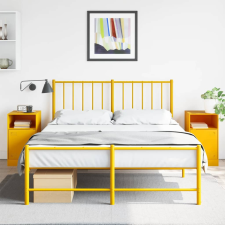 vidaXL 2 db mustársárga acél éjjeliszekrény 34,5 x 39 x 62 cm bútor