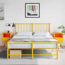vidaXL 2 db mustársárga acél éjjeliszekrény 36x39x60,5 cm bútor