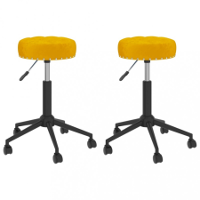 vidaXL 2 db mustársárga bársony forgó étkezőszék bútor