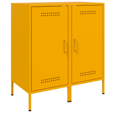vidaXL 2 db mustársárga hideghengerelt acél tálalószekrény 36x39x79 cm bútor