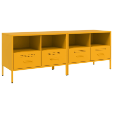 vidaXL 2 db mustársárga hideghengerelt acél TV-szekrény 68x39x50,5 cm bútor