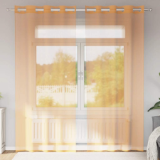 vidaXL 2 db narancssárga fátyolfüggönyök rojtokkal 140x245 cm lakástextília
