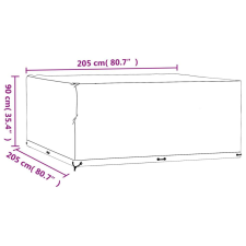 vidaXL 2 db négyzet alakú kerti bútorhuzat 16 fűzőlyukkal 205x205x90cm kerti bútor