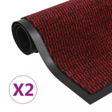 vidaXL 2 db piros négyszögletes bolyhos szennyfogó szőnyeg 80 x 120 cm lakástextília