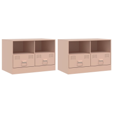 vidaXL 2 db rózsaszín acél TV-szekrény 67 x 39 x 44 cm bútor