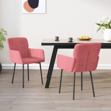 vidaXL 2 db rózsaszín bársony étkezőszék bútor