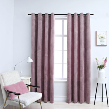 vidaXL 2 db rózsaszín bársony sötétítőfüggöny gyűrűkkel 140 x 225 cm lakástextília