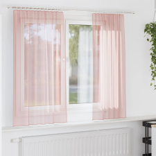 vidaXL 2 db rózsaszín fátyolfüggönyök hurokkal 140x175 cm lakástextília
