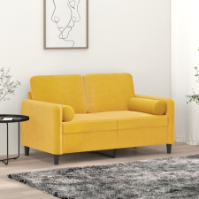 vidaXL 2 db sárga bársony díszpárna Ø15x50 cm lakástextília