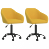 vidaXL 2 db sárga bársony forgó étkezőszék