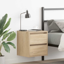 vidaXL 2 db sonoma tölgy falra szerelhető éjjeliszekrény 38x34x40 cm bútor