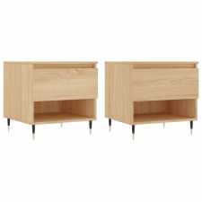 vidaXL 2 db sonoma-tölgy szerelt fa dohányzóasztal 50x46x50 cm (830899) bútor