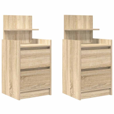 vidaXL 2 db sonoma tölgy színű éjjeliszekrények 2 fiókkal 38x34x80 cm (861360) bútor