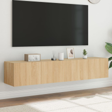 vidaXL 2 db sonoma-tölgy színű fali TV-szekrény LED-del 80x35x31 cm bútor