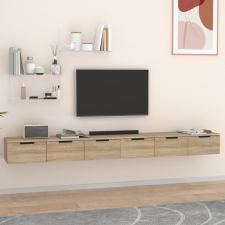 vidaXL 2 db sonoma tölgy színű szerelt fa faliszekrény 102x30x20 cm bútor