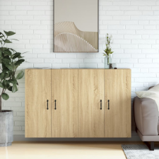 vidaXL 2 db sonoma-tölgy színű szerelt fa falra szerelhető szekrény bútor