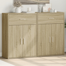 vidaXL 2 db sonoma tölgy színű szerelt fa tálalószekrény 60x30x84 cm bútor