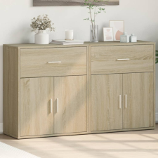vidaXL 2 db sonoma tölgy színű szerelt fa tálalószekrény 60x31x70 cm bútor
