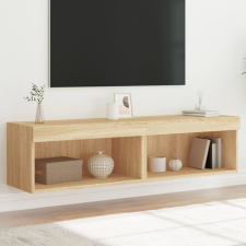 vidaXL 2 db sonoma tölgy színű TV-szekrény LED-ekkel 60x30x30 cm bútor